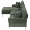 [VIDEO provided] [New]84 " Convertible Sectional Sofa, Modern Chenille L-Shaped Sofa Couch with Reversible Chaise Lounge, Fit for Living Room, Apartme