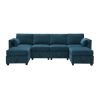 Chenille Modular Sectional Sofa,U Shaped Couch with Adjustable Armrests and Backrests,6 Seat Reversible Sofa Bed with
