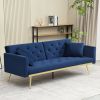 Convertible Futon Sofa Bed, Modern Reclining Futon Loveseat Couch with 2 Pillowa Sleeper Sofa for Dorm Room Living Room Bedroom Office
