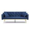 Convertible Futon Sofa Bed, Modern Reclining Futon Loveseat Couch with 2 Pillowa Sleeper Sofa for Dorm Room Living Room Bedroom Office