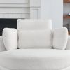 39"W Oversized Swivel Chair with moon storage ottoman for Living Room, Modern Accent Round Loveseat Circle Swivel Barrel Chairs for Bedroom Cuddle Sof