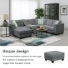 [VIDEO provided] 112*87" Sectional Sofa Couches Living Room Sets, 7 Seats Modular Sectional Sofa with Ottoman, L Shape Fabric Sofa Corner Couch Set wi