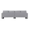4-Seater Modern Linen Fabric Sofa with Armrest Pockets and 4 Pillows,Minimalist Style Couch for Living Room, Apartment, Of