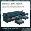 Chenille Modular Sectional Sofa,U Shaped Couch with Adjustable Armrests and Backrests,6 Seat Reversible Sofa Bed with
