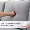 4-Seater Modern Linen Fabric Sofa with Armrest Pockets and 4 Pillows,Minimalist Style Couch for Living Room, Apartment, Of