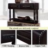 Light Luxury Retro Sofa Table with outlets, 54 inch pine wood console table with 2 Power Outlets and 2 USB Ports for entryway/hallway/ living room wit
