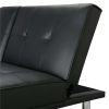 LuxuryGoods Modern Faux Leather Futon with Cupholders and Pillows