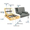 LuxuryGoods Modern Faux Leather Futon with Cupholders and Pillows