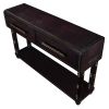 Light Luxury Retro Sofa Table with outlets, 54 inch pine wood console table with 2 Power Outlets and 2 USB Ports for entryway/hallway/ living room wit